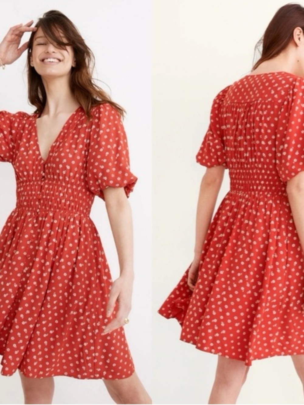 Madewell | Sophia Red Bandana Flower Mini Dress M